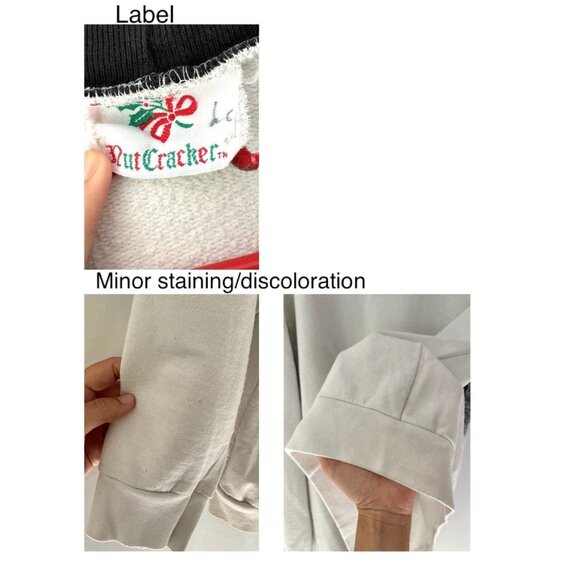 90s vintage white snowy winter holiday graphic collared cotton pullover sweater - Picture 10 of 10